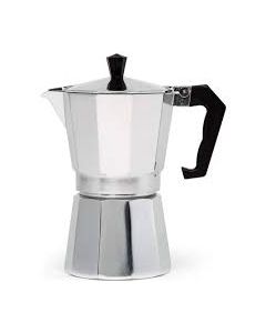 CAFETERA 3 TAZAS  METAL ALUMINIO Y MANGO PLASTICO METALICO M/ELEGANTE