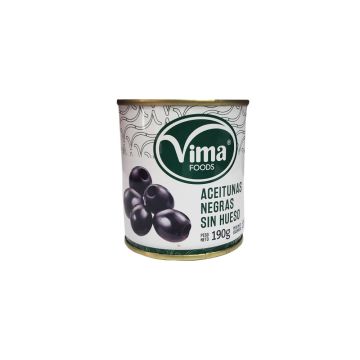 ACEITUNA NEGRA S/HUESO LATA 190 GR GR  C/12 UMARCA VIMA   M/VIMA
